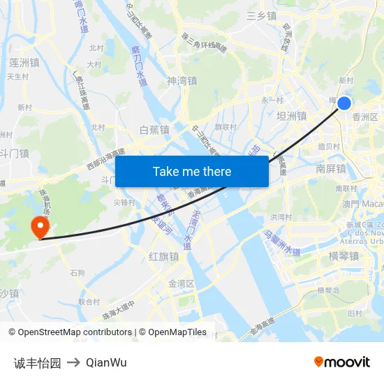 Chengfeng Garden to QianWu map