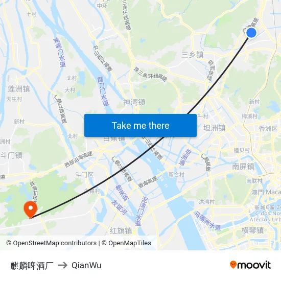 Kirin Brewery to QianWu map