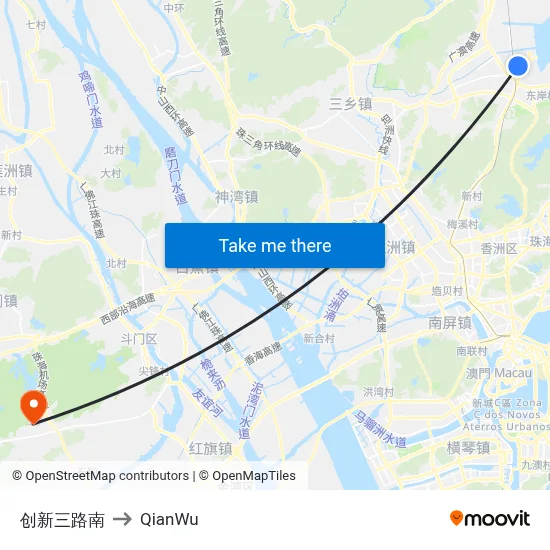 Innovation 3rd Road South to QianWu map