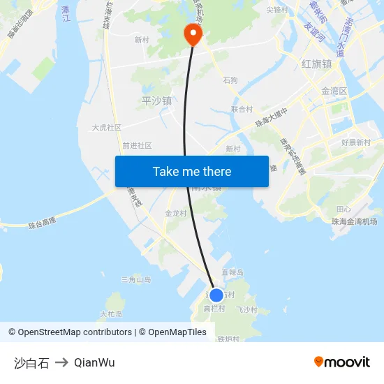 Shabaishi to QianWu map