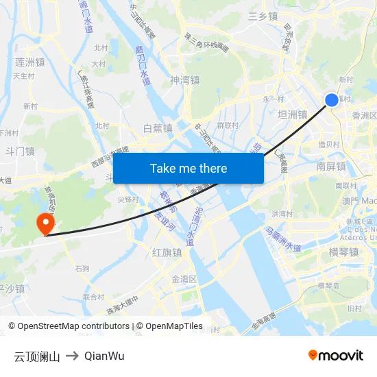 Yunding Lanshan to QianWu map