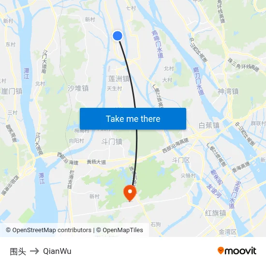 Weitou to QianWu map