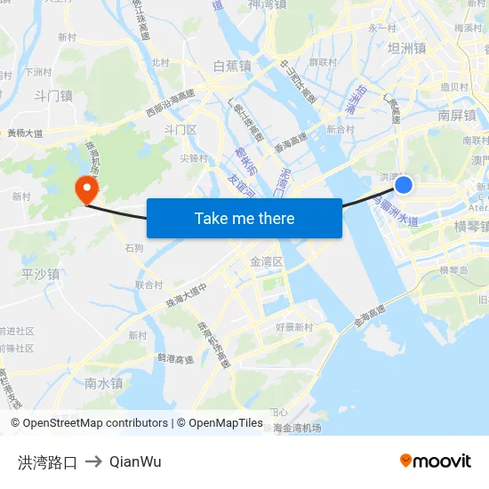 Hongwan Intersection to QianWu map