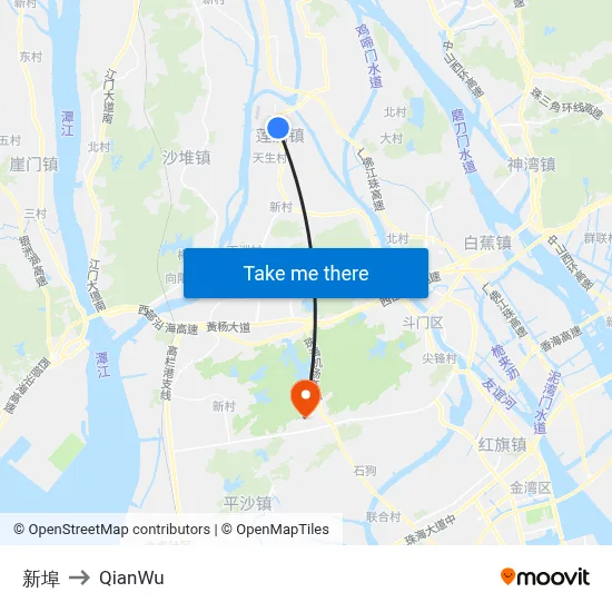 Xinbu to QianWu map