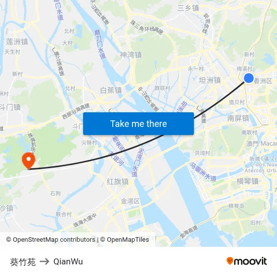 Kuizhu Garden to QianWu map