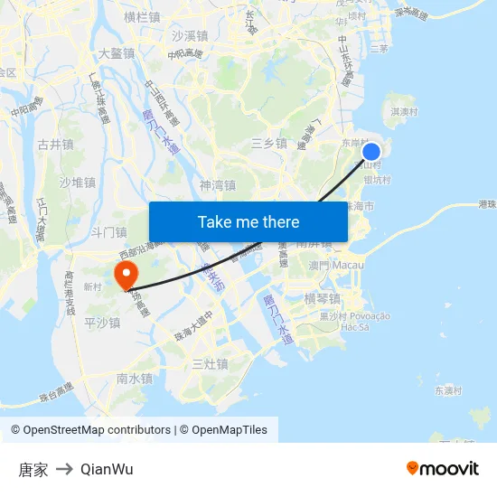 Kaya House to QianWu map