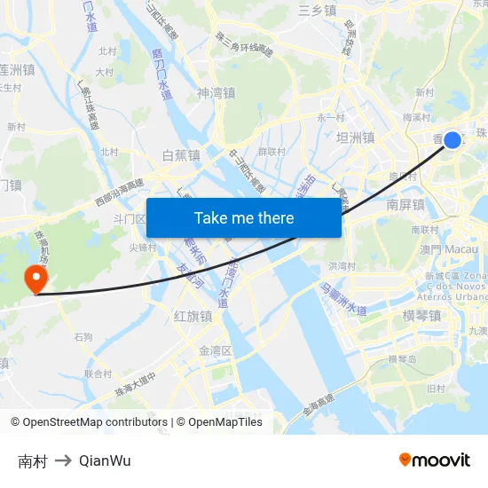 Nan Village to QianWu map