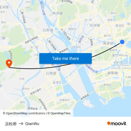 Liangfen Bridge to QianWu map