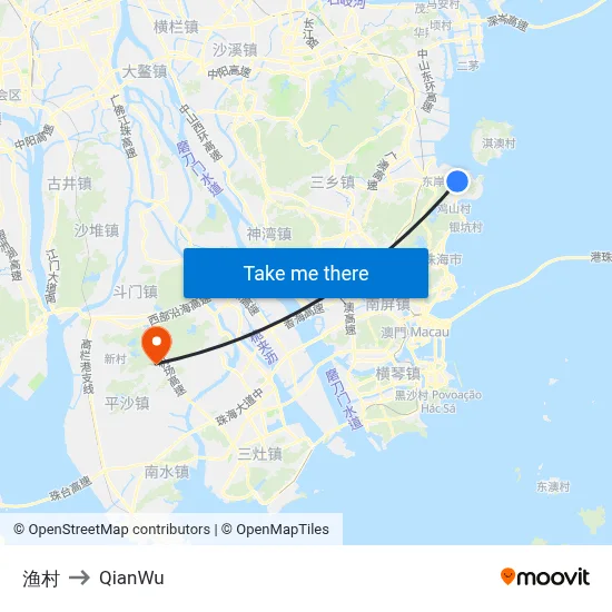 Fishing Village to QianWu map
