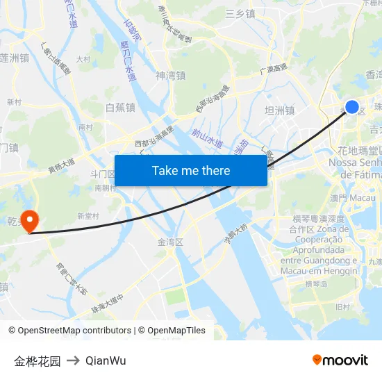 金桦花园 to QianWu map