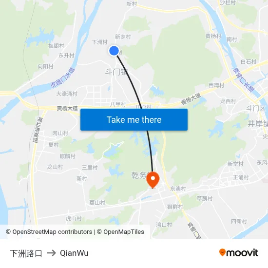 下洲路口 to QianWu map