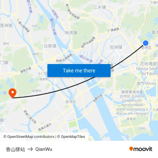 香山驿站 to QianWu map