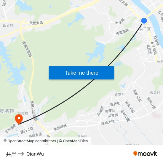 井岸 to QianWu map