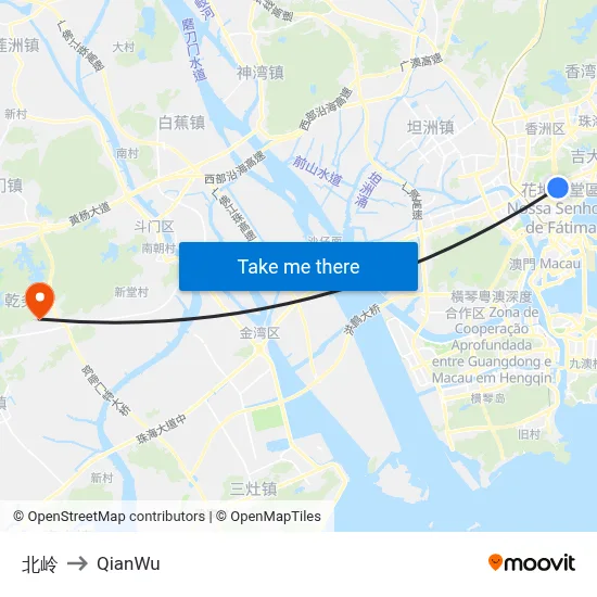 北岭 to QianWu map
