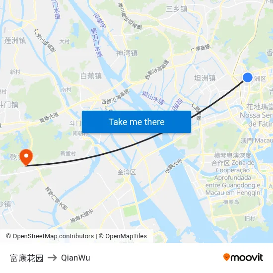 富康花园 to QianWu map