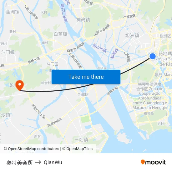 奥特美会所 to QianWu map