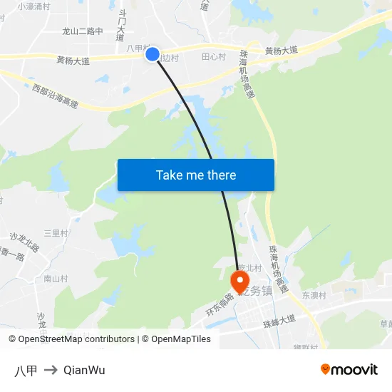 Bajia to QianWu map