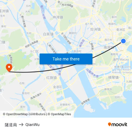 Tunnel South to QianWu map