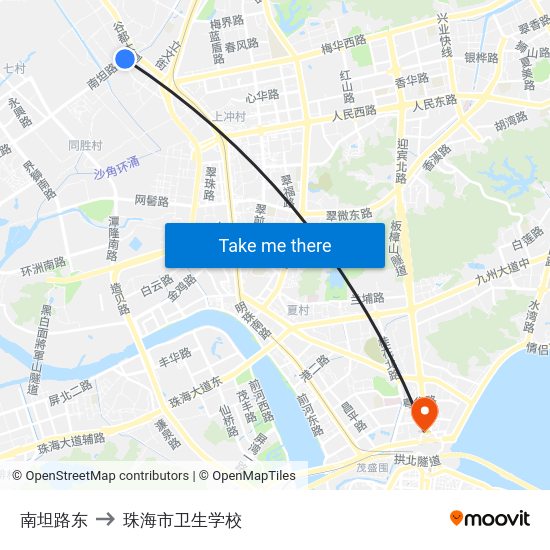 南坦路东 to 珠海市卫生学校 map