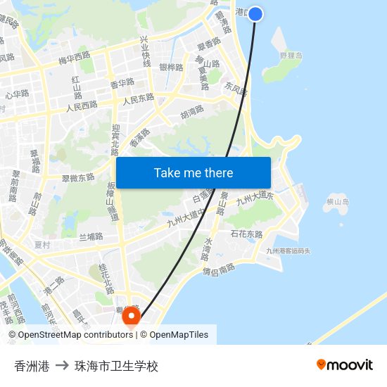 香洲港 to 珠海市卫生学校 map