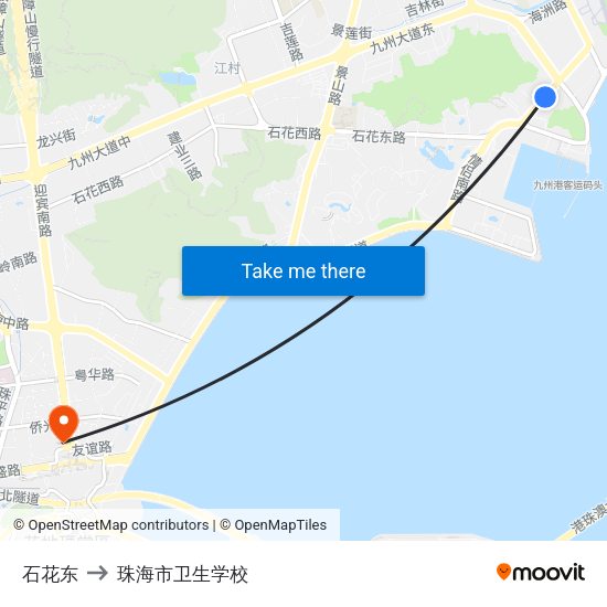 石花东 to 珠海市卫生学校 map