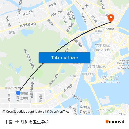 中富 to 珠海市卫生学校 map