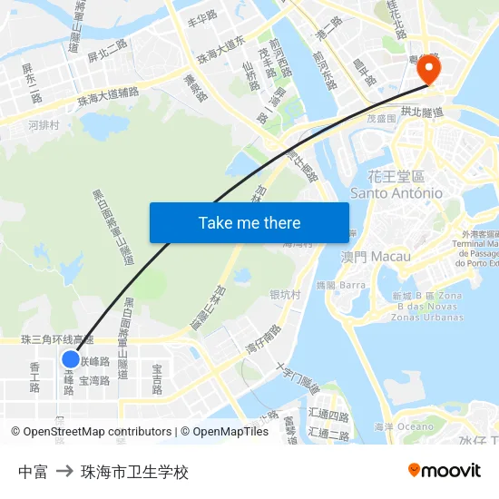 中富 to 珠海市卫生学校 map