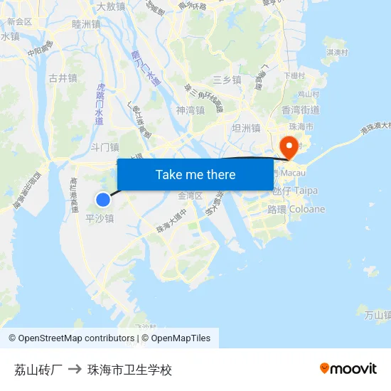 荔山砖厂 to 珠海市卫生学校 map