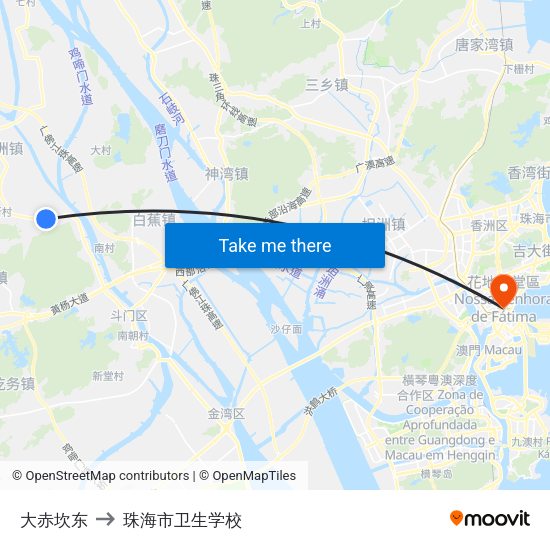 大赤坎东 to 珠海市卫生学校 map