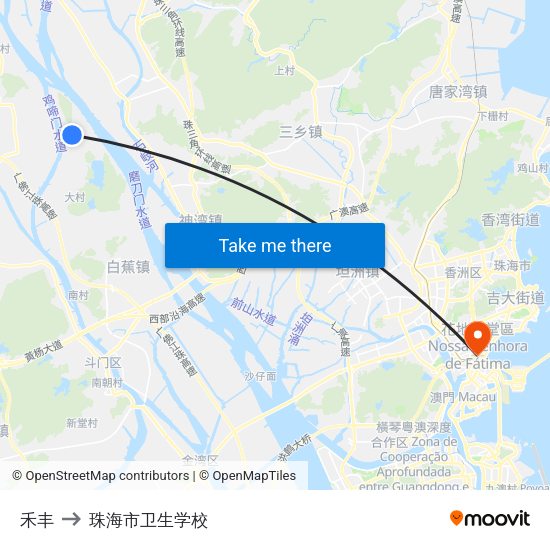 禾丰 to 珠海市卫生学校 map