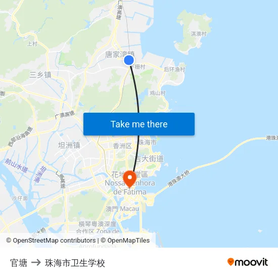 官塘 to 珠海市卫生学校 map