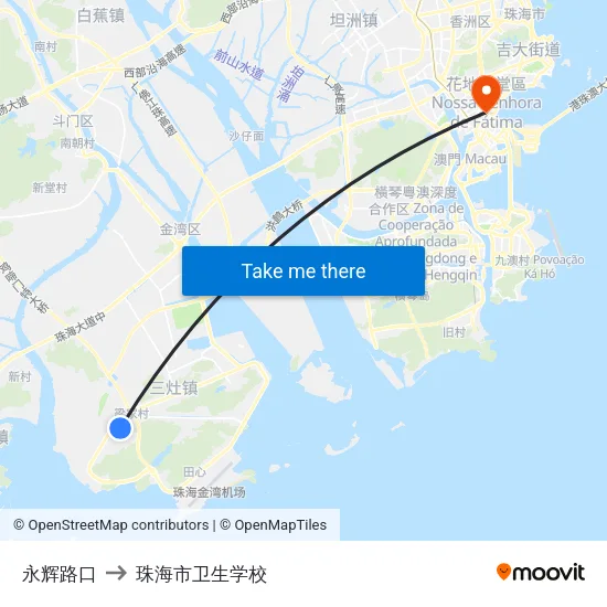 永辉路口 to 珠海市卫生学校 map