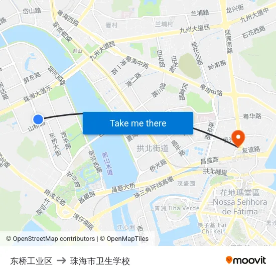 东桥工业区 to 珠海市卫生学校 map
