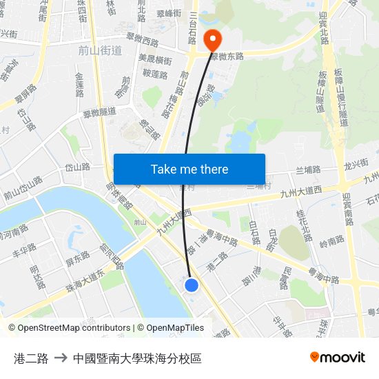 港二路 to 中國暨南大學珠海分校區 map