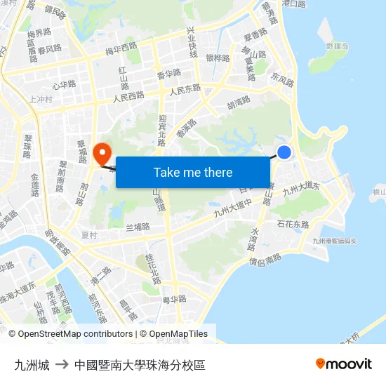 九洲城 to 中國暨南大學珠海分校區 map