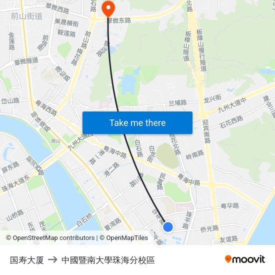 国寿大厦 to 中國暨南大學珠海分校區 map