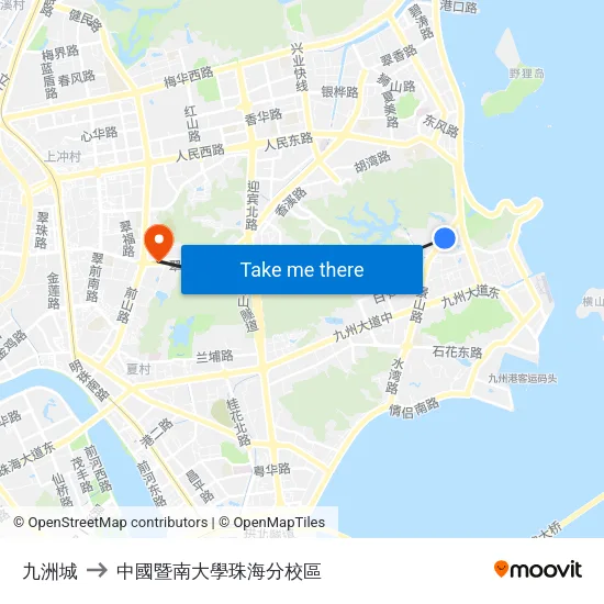 九洲城 to 中國暨南大學珠海分校區 map