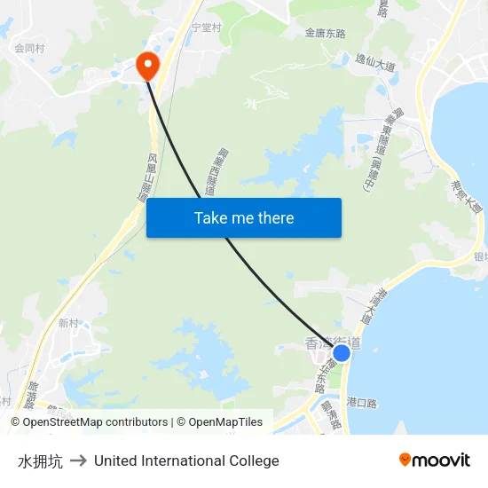 水拥坑 to United International College map