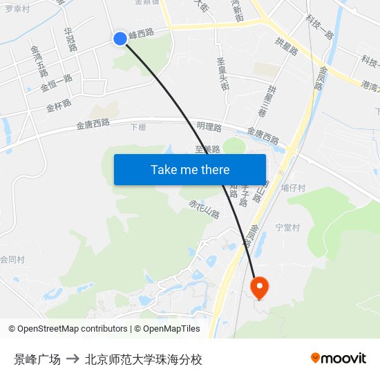 景峰广场 to 北京师范大学珠海分校 map
