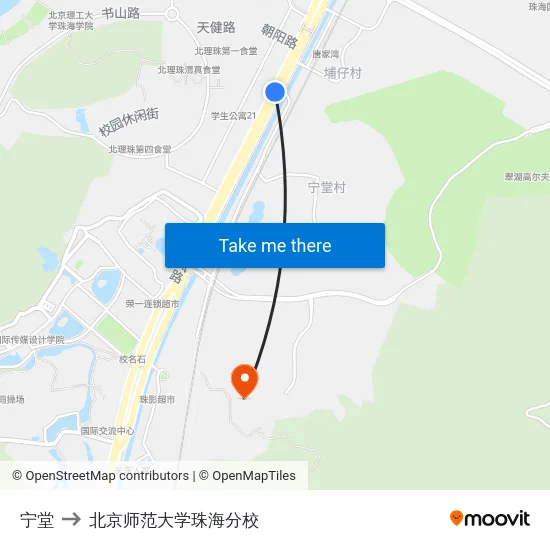宁堂 to 北京师范大学珠海分校 map