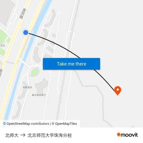 北师大 to 北京师范大学珠海分校 map