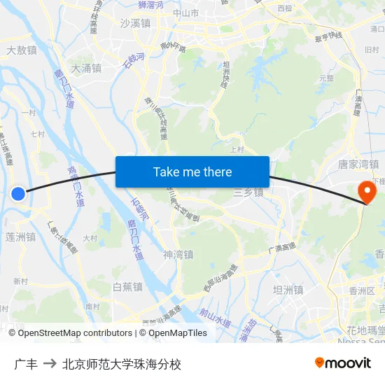 广丰 to 北京师范大学珠海分校 map