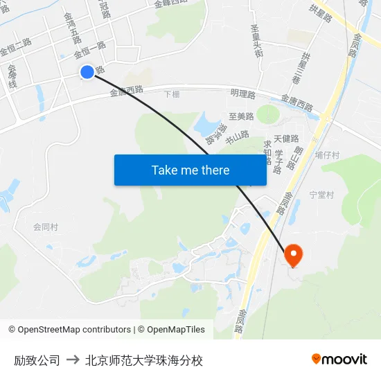 励致公司 to 北京师范大学珠海分校 map