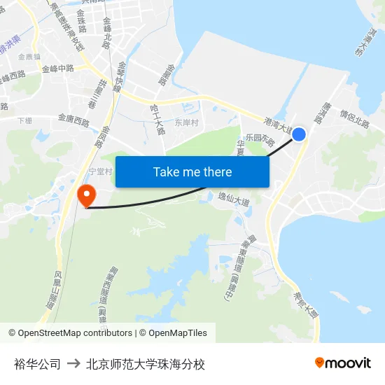裕华公司 to 北京师范大学珠海分校 map