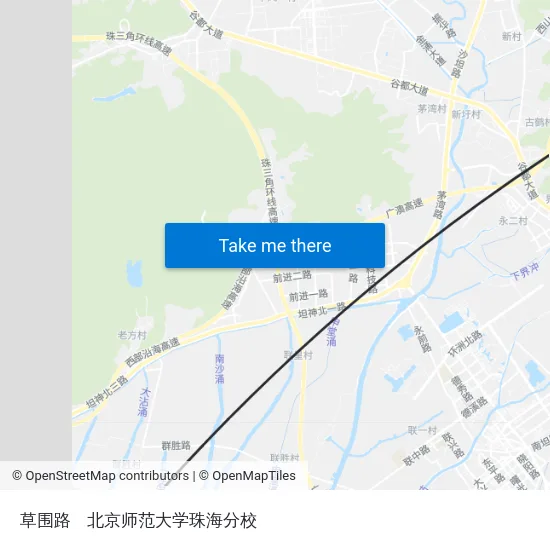 草围路 to 北京师范大学珠海分校 map