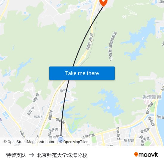 特警支队 to 北京师范大学珠海分校 map