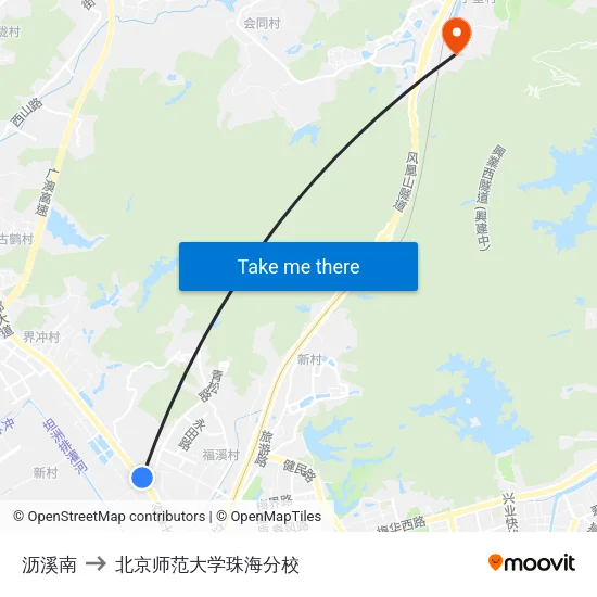 沥溪南 to 北京师范大学珠海分校 map