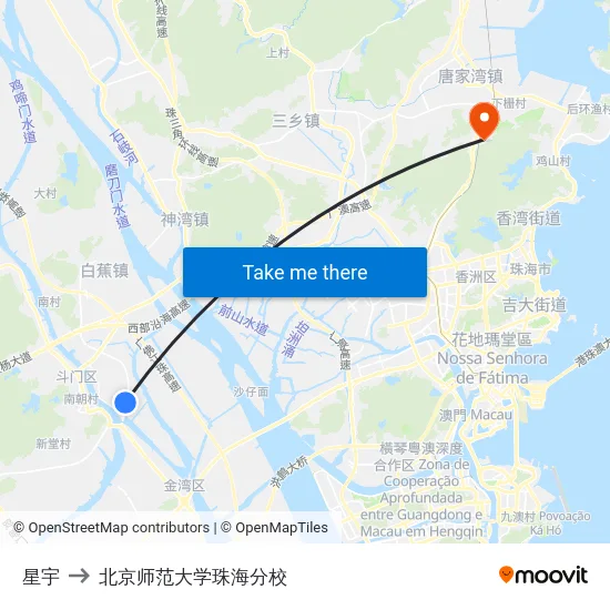 星宇 to 北京师范大学珠海分校 map