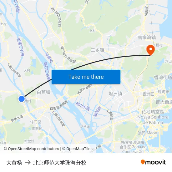 大黄杨 to 北京师范大学珠海分校 map