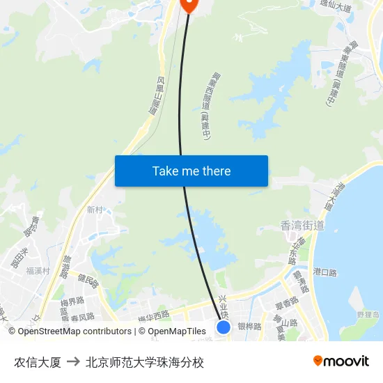 农信大厦 to 北京师范大学珠海分校 map